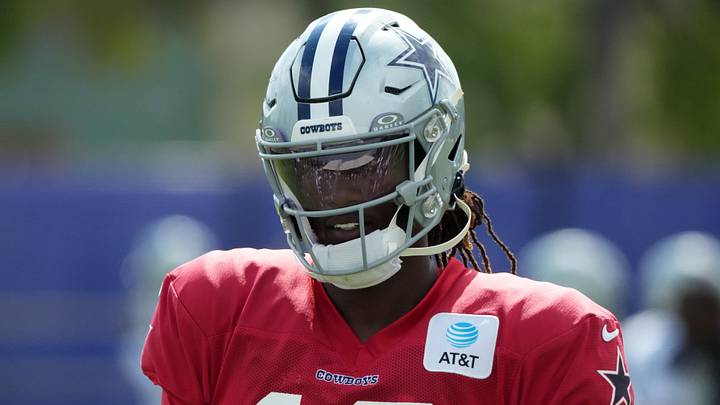 Dallas Cowboys quarterback Joe Milton III during a joint practice against the Los Angeles Rams Dallas Cowboys quarterback Joe Milton III during a joint practice against the Los Angeles Rams