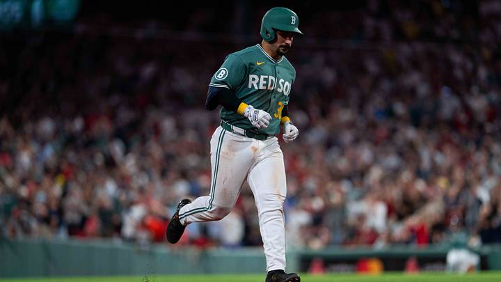 Sep 11, 2026; Boston, Massachusetts, USA; Boston Red Sox designated hitter Mickey Gasper (30) runs around the bases after hitting a home run during the fifth inning against the Kansas City Royals at Fenway Park. Mandatory Credit: Natalie Reid-Imagn Images