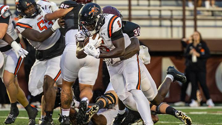 Campbell running back JJ Cowan (5) Campbell running back JJ Cowan (5)