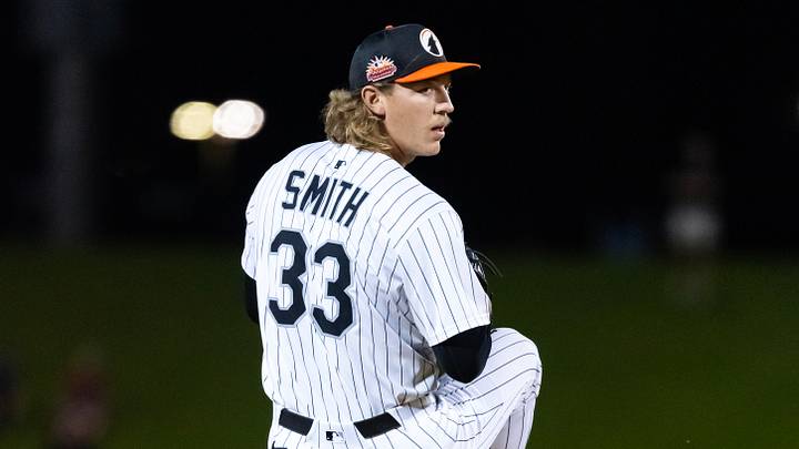Nov 9, 2025; Mesa, AZ, USA; Chicago White Sox pitcher Hagen Smith during the Arizona Fall League Fall Stars Game at Sloan Park. Mandatory Credit: Mark J. Rebilas-Imagn Images Nov 9, 2025; Mesa, AZ, USA; Chicago White Sox pitcher Hagen Smith during the Arizona Fall League Fall Stars Game at Sloan Park. Mandatory Credit: Mark J. Rebilas-Imagn Images