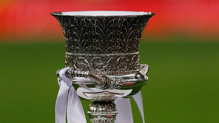 A trophy of Supercup seen during the Spanish La Liga match A trophy of Supercup seen during the Spanish La Liga match