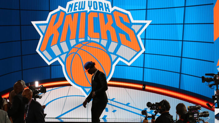 Jul 29, 2021; Brooklyn, New York, USA; Keon Johnson (Tennessee) walks off the stage after being selected as the number twenty-one overall pick by the New York Knicks in the first round of the 2021 NBA Draft at Barclays Center. Mandatory Credit: Brad Penner-USA TODAY Sports Jul 29, 2021; Brooklyn, New York, USA; Keon Johnson (Tennessee) walks off the stage after being selected as the number twenty-one overall pick by the New York Knicks in the first round of the 2021 NBA Draft at Barclays Center. Mandatory Credit: Brad Penner-USA TODAY Sports