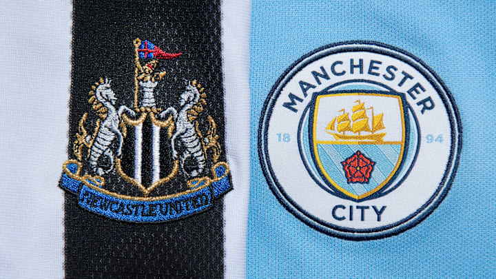 The Newcastle United and Manchester City Club Badges