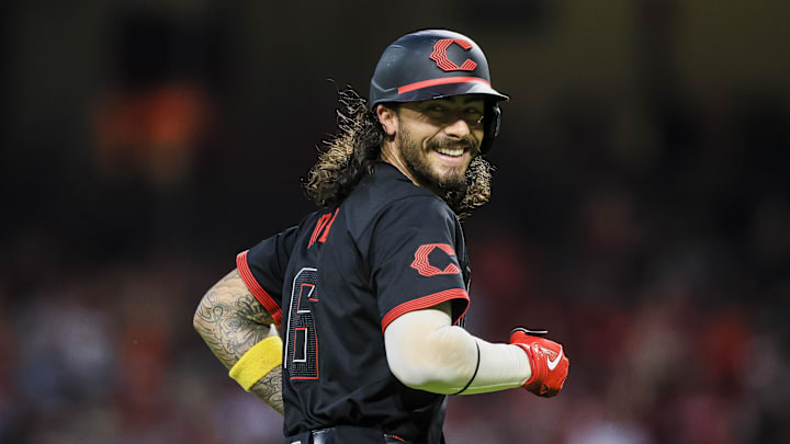 Sep 20, 2024; Cincinnati, Ohio, USA; Cincinnati Reds second baseman Jonathan India (6) runs the bases after hitting a solo home run in the fourth inning against the Pittsburgh Pirates at Great American Ball Park. Mandatory Credit: Katie Stratman-Imagn Images Sep 20, 2024; Cincinnati, Ohio, USA; Cincinnati Reds second baseman Jonathan India (6) runs the bases after hitting a solo home run in the fourth inning against the Pittsburgh Pirates at Great American Ball Park. Mandatory Credit: Katie Stratman-Imagn Images