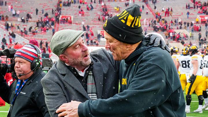 Nebraska AD Troy Dannen and Iowa head coach Kirk Ferentz