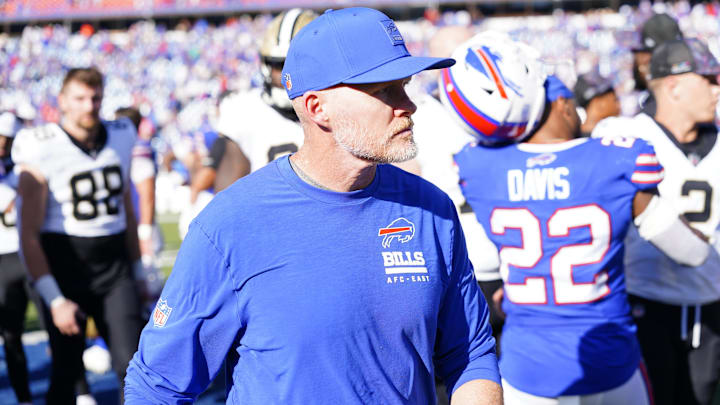 Buffalo Bills head coach Sean McDermott, following a win over the New Orleans Saints at Highmark Stadium.