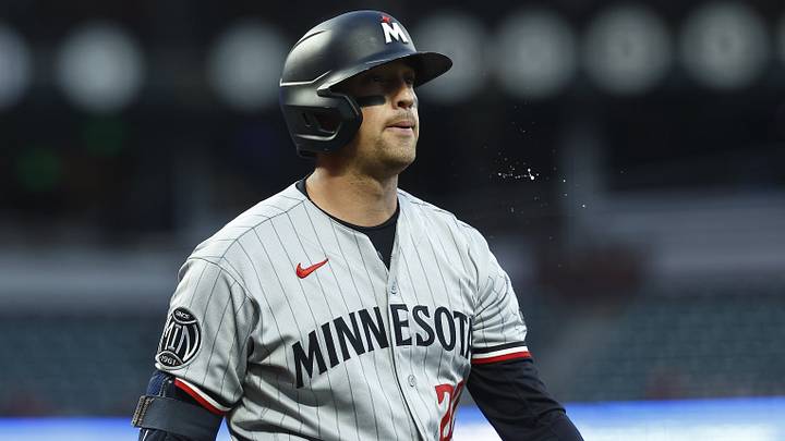 Sep 22, 2026; San Francisco, California, USA; Minnesota Twins third baseman Brooks Lee (22) after striking out during the first inning at Oracle Park. Mandatory Credit: Kelley L Cox-Imagn Images