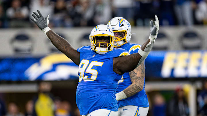 Poona Ford of the Los Angeles Chargers