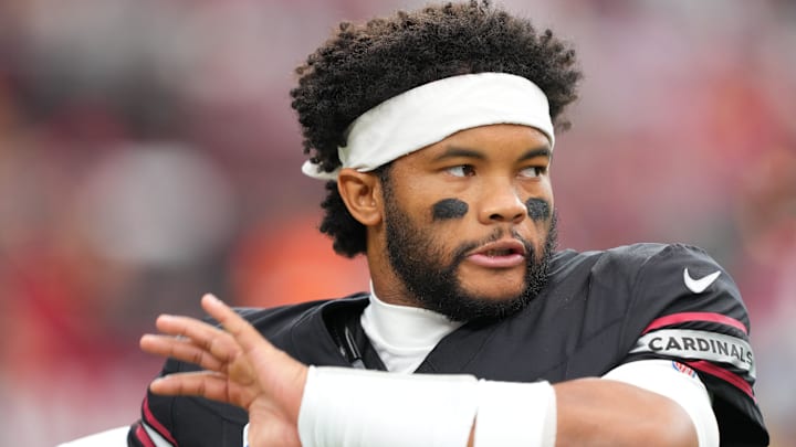 Oct 5, 2025; Glendale, Arizona, USA; Arizona Cardinals quarterback Kyler Murray (1) warms up before their game against the Tennessee Titans at State Farm Stadium. Mandatory Credit: Joe Camporeale-Imagn Images Oct 5, 2025; Glendale, Arizona, USA; Arizona Cardinals quarterback Kyler Murray (1) warms up before their game against the Tennessee Titans at State Farm Stadium. Mandatory Credit: Joe Camporeale-Imagn Images