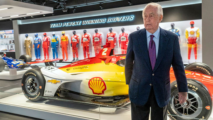 Roger Penske visits the Penske Gallery as the newly renovated Indianapolis Motor Speedway Museum opens Wednesday, April 2, 2025. Roger Penske visits the Penske Gallery as the newly renovated Indianapolis Motor Speedway Museum opens Wednesday, April 2, 2025.