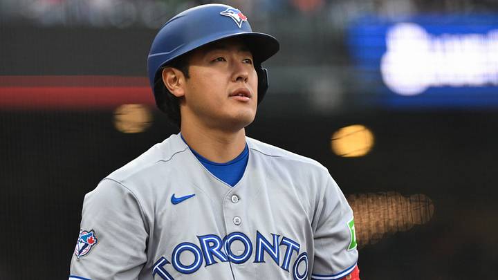 Jul 6, 2026; San Francisco, California, USA; Toronto Blue Jays third baseman Kazuma Okamoto (7) Jul 6, 2026; San Francisco, California, USA; Toronto Blue Jays third baseman Kazuma Okamoto (7)