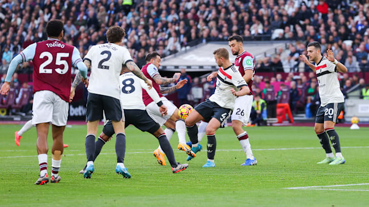 Matthijs de Ligt made light contact with Danny Ings for West Ham's penalty against Manchester United
