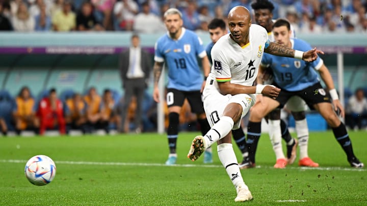 André Ayew a raté son penalty contre l'Uruguay.