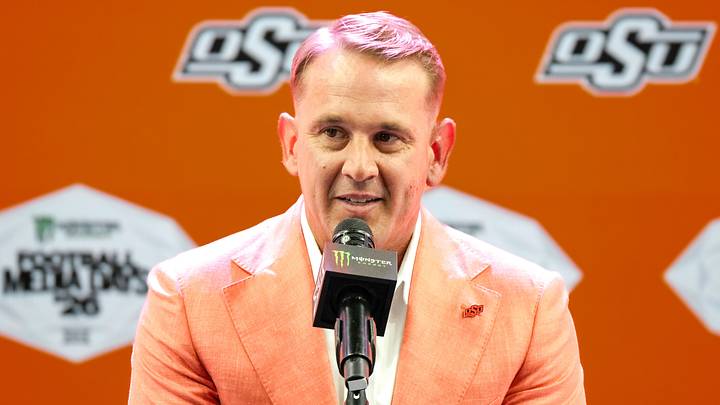 Oklahoma State head coach Eric Morris. Oklahoma State head coach Eric Morris.