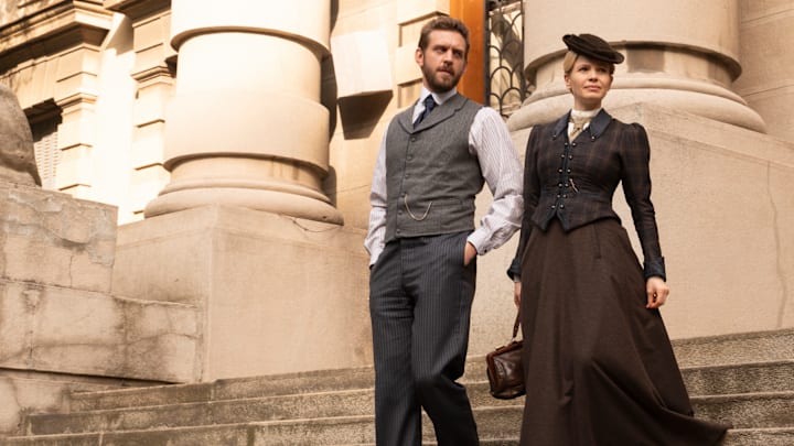 MASTERPIECE
Miss Scarlet, Season 5
Episode Three: “The Thames Reaper”
Sunday, January 26 at 8/7c on PBS
With a notorious serial killer on the loose Eliza is caught in the middle of a clash between Fleet Street and Scotland Yard.
Shown L-R: Alexander Blake (Tom Durant Pritchard), Eliza Scarlet (Kate Phillips)
Photographer: Sever Zolak
For editorial use only.
Courtesy of Miss Scarlet Limited and MASTERPIECE. MASTERPIECE
Miss Scarlet, Season 5
Episode Three: “The Thames Reaper”
Sunday, January 26 at 8/7c on PBS
With a notorious serial killer on the loose Eliza is caught in the middle of a clash between Fleet Street and Scotland Yard.
Shown L-R: Alexander Blake (Tom Durant Pritchard), Eliza Scarlet (Kate Phillips)
Photographer: Sever Zolak
For editorial use only.
Courtesy of Miss Scarlet Limited and MASTERPIECE.