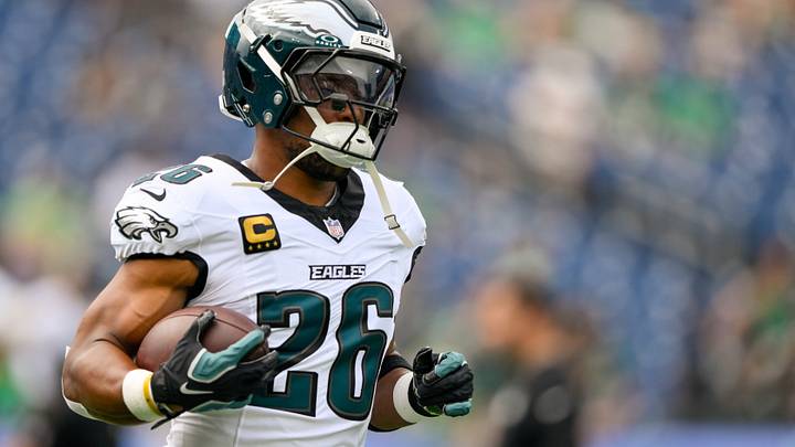 Sep 20, 2026; Nashville, Tennessee, USA; Philadelphia Eagles running back Saquon Barkley (26) during pre-game warmups against the Tennessee Titans at Nissan Stadium. Mandatory Credit: Steve Roberts-Imagn Images Sep 20, 2026; Nashville, Tennessee, USA; Philadelphia Eagles running back Saquon Barkley (26) during pre-game warmups against the Tennessee Titans at Nissan Stadium. Mandatory Credit: Steve Roberts-Imagn Images