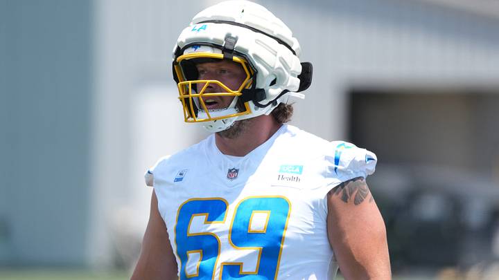 Jun 17, 2026; El Segundo, CA, USA; Los Angeles Chargers guard Cole Strange (69) Mandatory Credit: Kirby Lee-Imagn Images