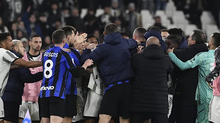 La rissa dopo Juventus-Inter