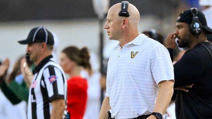 Sep 12, 2026; Nashville, Tennessee, USA; Vanderbilt Commodores head coach Clark Lea watches his team. Sep 12, 2026; Nashville, Tennessee, USA; Vanderbilt Commodores head coach Clark Lea watches his team.