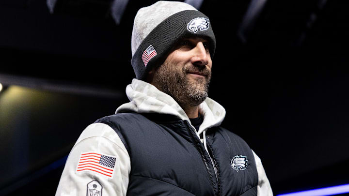 Philadelphia Eagles head coach Nick Sirianni before action against the Washington Commanders at Lincoln Financial Field.