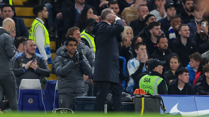 Ange Postecoglou turned to the Tottenham fans in the away end after Pape Sarr thought he had scored