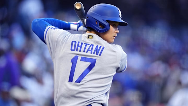 Apr 17, 2026; Denver, Colorado, USA; Los Angeles Dodgers designated hitter Shohei Ohtani (17) during the first inning against the Colorado Rockies at Coors Field. Mandatory Credit: Ron Chenoy-Imagn Images