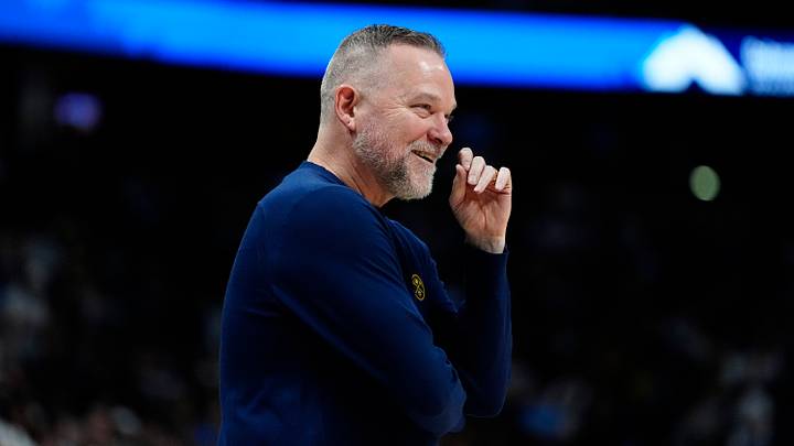 Mar 28, 2025; Denver, Colorado, USA; Denver Nuggets head coach Michael Malone reacts in the second half against the Utah Jazz at Ball Arena. Mandatory Credit: Ron Chenoy-Imagn Images Mar 28, 2025; Denver, Colorado, USA; Denver Nuggets head coach Michael Malone reacts in the second half against the Utah Jazz at Ball Arena. Mandatory Credit: Ron Chenoy-Imagn Images