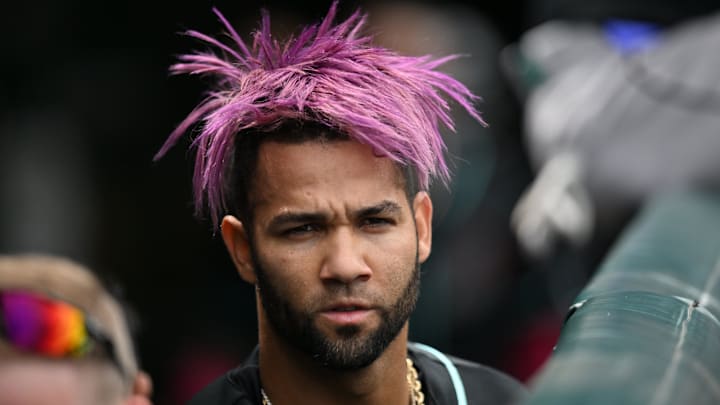 May 3, 2026; Chicago, Illinois, USA; Arizona Diamondbacks left fielder Lourdes Gurriel Jr. (12) looks on against the Chicago Cubs from the dugout during the second inning at Wrigley Field. Mandatory Credit: Patrick Gorski-Imagn Images May 3, 2026; Chicago, Illinois, USA; Arizona Diamondbacks left fielder Lourdes Gurriel Jr. (12) looks on against the Chicago Cubs from the dugout during the second inning at Wrigley Field. Mandatory Credit: Patrick Gorski-Imagn Images
