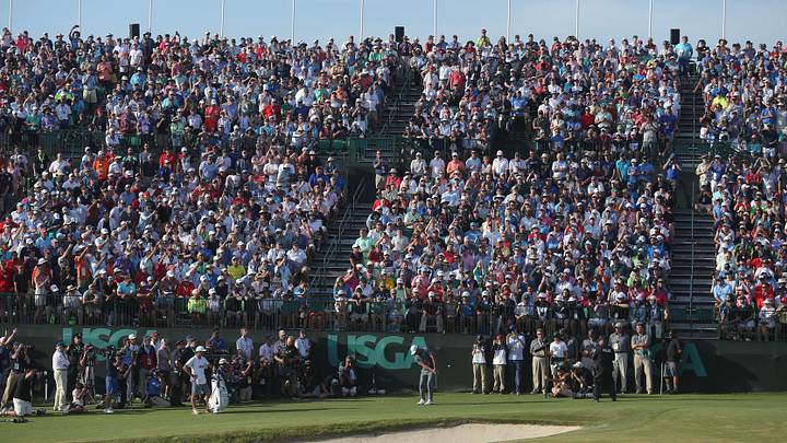 Shinnecock, shown here as 2018 winner Brooks Koepka putts on the final green, was pushed the edge and will likely play tough again in June.