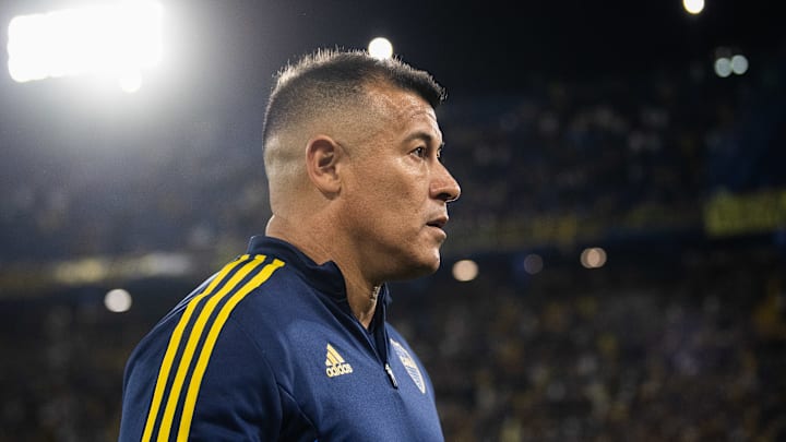 Jorge Almiron coach of Boca Juniors seen during a Liga... Jorge Almiron coach of Boca Juniors seen during a Liga...
