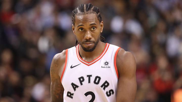 Oct 19, 2018; Toronto, Ontario, CAN; Toronto Raptors forward Kawhi Leonard (2) looks on during their game against the Boston Celtics at Scotiabank Arena. The Raptors beat the Celtics 113-101. Mandatory Credit: Tom Szczerbowski-USA TODAY Sports Oct 19, 2018; Toronto, Ontario, CAN; Toronto Raptors forward Kawhi Leonard (2) looks on during their game against the Boston Celtics at Scotiabank Arena. The Raptors beat the Celtics 113-101. Mandatory Credit: Tom Szczerbowski-USA TODAY Sports