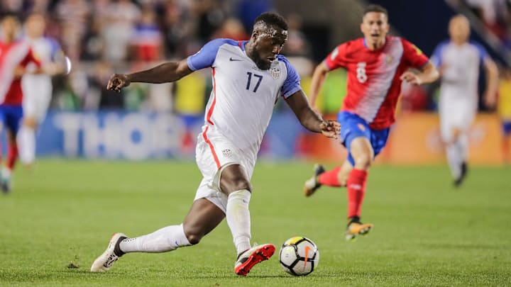 Sep 1, 2017; Harrison, NJ, USA; United States forward Jozy Altidore (17) carries the ball against Costa Rica Sep 1, 2017; Harrison, NJ, USA; United States forward Jozy Altidore (17) carries the ball against Costa Rica
