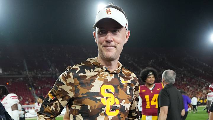 Sep 12, 2026; Los Angeles, California, USA; Southern California Trojans head coach Lincoln Riley reacts after the game against the Louisiana Ragin' Cajuns atUnited Airlines Field at Los Angeles Memorial Coliseum. Mandatory Credit: Kirby Lee-Imagn Images Sep 12, 2026; Los Angeles, California, USA; Southern California Trojans head coach Lincoln Riley reacts after the game against the Louisiana Ragin' Cajuns atUnited Airlines Field at Los Angeles Memorial Coliseum. Mandatory Credit: Kirby Lee-Imagn Images