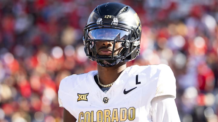 Oct 19, 2024; Tucson, Arizona, USA; Colorado Buffalos quarterback Shedeur Sanders (2) against the Arizona Wildcats at Arizona Stadium. Mandatory Credit: Mark J. Rebilas-Imagn Images