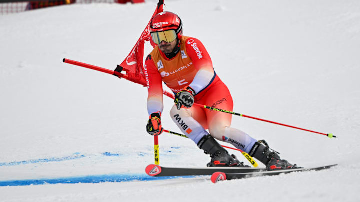 Alpine skiing is one of the sports at the Winter Olympics. 