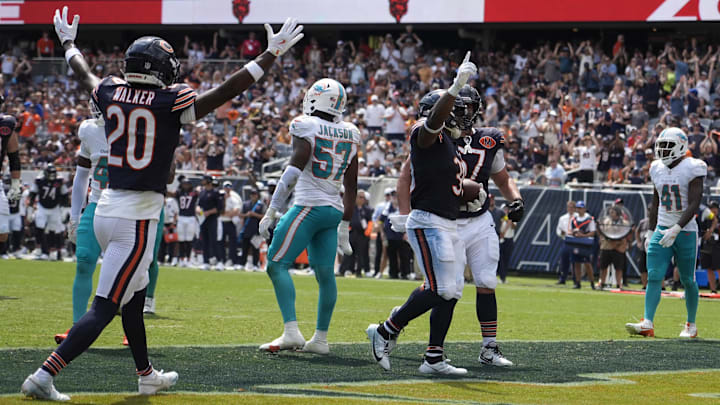 Not particularly known for his pass catching in college, rookie Deion Hankins got to celebrate a TD catch against Miami.
