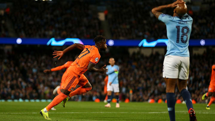 Maxwel Cornet, héros de l'OL contre Manchester City en 2018.