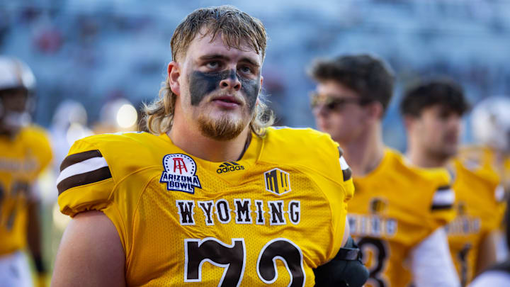 Wyoming Cowboys offensive tackle Caden Barnett.