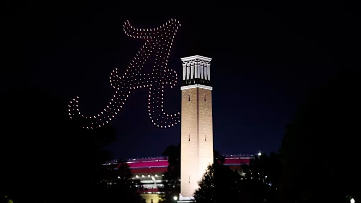 Drone Show during Homecoming Festivities at University of Alabama Quad in Tuscaloosa, AL on Friday, Oct 25, 2024. Drone Show during Homecoming Festivities at University of Alabama Quad in Tuscaloosa, AL on Friday, Oct 25, 2024.