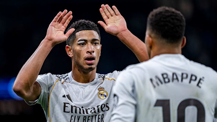 Jude Bellingham (left) and Kylian Mbappé are both ruled out against Benfica. Jude Bellingham (left) and Kylian Mbappé are both ruled out against Benfica.