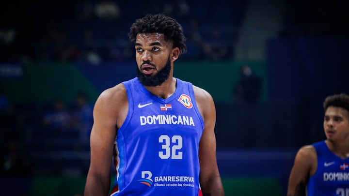 Karl-Anthony Towns playing for the Dominican Republic.
