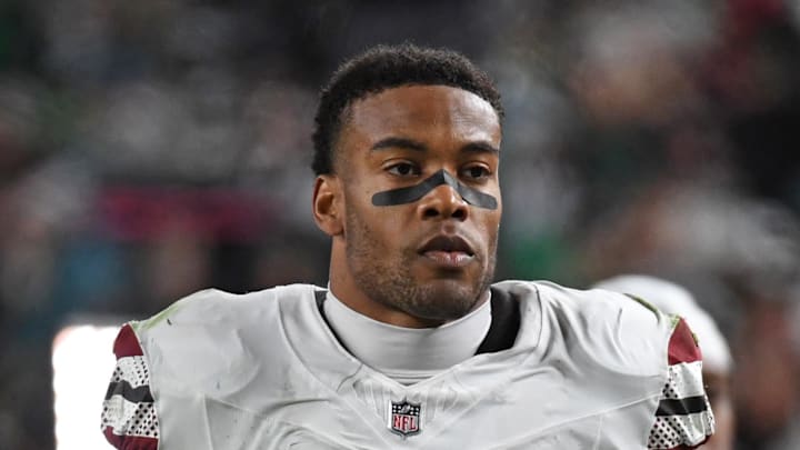 Nov 14, 2024; Philadelphia, Pennsylvania, USA; Washington Commanders safety Jeremy Chinn (11) against the Philadelphia Eagles at Lincoln Financial Field. Mandatory Credit: Eric Hartline-Imagn Images
