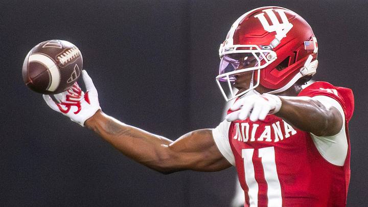 Indiana Hoosiers WR Nick Marsh during Indiana University spring football practice.