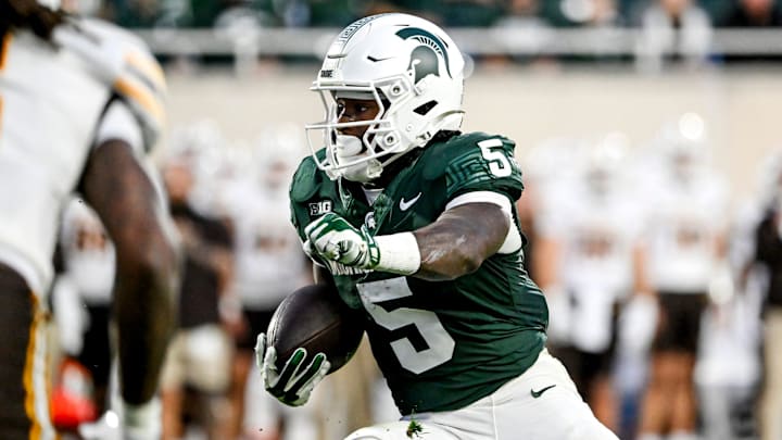 Michigan State's Makhi Frazier runs for a touchdown against Western Michigan during the second quarter on Friday, Aug. 29, 2025, in East Lansing.