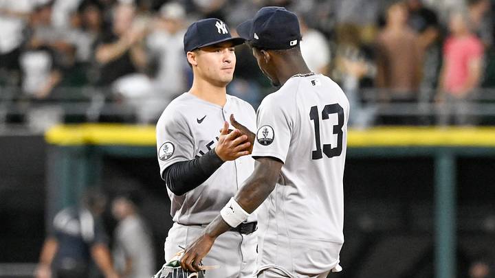 New York Yankees shortstop Anthony Volpe (left) was sent down to Triple-A earlier this month, but he could still help the big-league club down the stretch. New York Yankees shortstop Anthony Volpe (left) was sent down to Triple-A earlier this month, but he could still help the big-league club down the stretch.