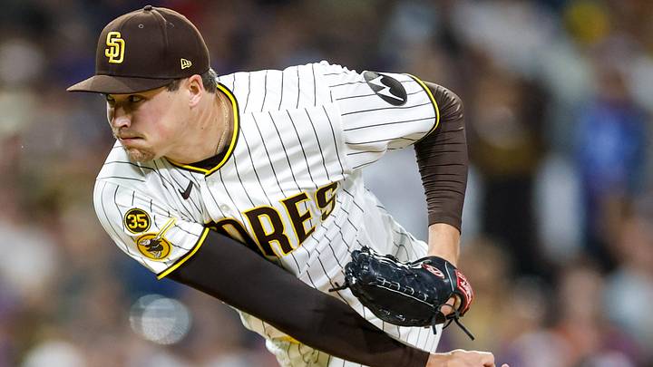 Jun 6, 2026; San Diego, California, USA; San Diego Padres relief pitcher Mason Miller (22) throws a pitch during the ninth inning against the New York Mets at Petco Park. Mandatory Credit: David Frerker-Imagn Images Jun 6, 2026; San Diego, California, USA; San Diego Padres relief pitcher Mason Miller (22) throws a pitch during the ninth inning against the New York Mets at Petco Park. Mandatory Credit: David Frerker-Imagn Images