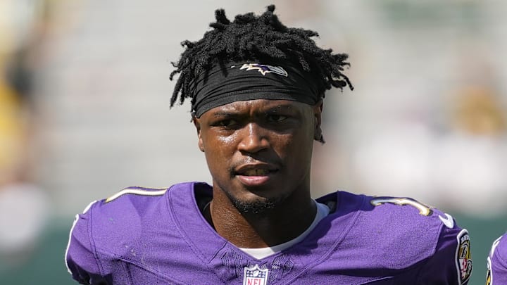 Aug 24, 2024; Green Bay, Wisconsin, USA;  Baltimore Ravens cornerback Ryan "Bump" Cooper Jr. (31) following the game against the Green Bay Packers at Lambeau Field. Mandatory Credit: Jeff Hanisch-Imagn Images