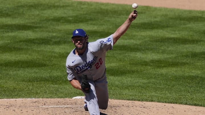 Aug 20, 2025; Denver, Colorado, USA; Los Angeles Dodgers starting pitcher Clayton Kershaw (22) delivers a pitch in the fourth inning against the Colorado Rockies at Coors Field. Mandatory Credit: Ron Chenoy-Imagn Images Aug 20, 2025; Denver, Colorado, USA; Los Angeles Dodgers starting pitcher Clayton Kershaw (22) delivers a pitch in the fourth inning against the Colorado Rockies at Coors Field. Mandatory Credit: Ron Chenoy-Imagn Images