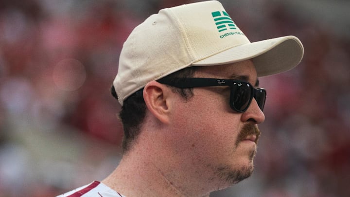 Sep 28, 2024; Tuscaloosa, Alabama, USA; Comedian Shane Gillis watches warm ups on the sideline before a game between the Alabama Crimson Tide and Georgia Bulldogs at Bryant-Denny Stadium. Mandatory Credit: Will McLelland-Imagn Images Sep 28, 2024; Tuscaloosa, Alabama, USA; Comedian Shane Gillis watches warm ups on the sideline before a game between the Alabama Crimson Tide and Georgia Bulldogs at Bryant-Denny Stadium. Mandatory Credit: Will McLelland-Imagn Images