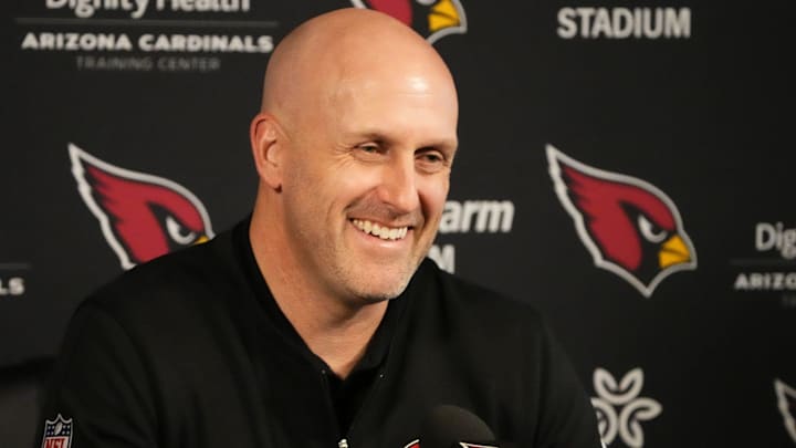 Arizona Cardinals general manager Monti Ossenfort during an NFL pre-draft press conference at the